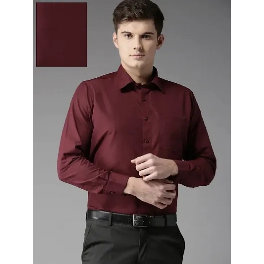 Men's Rayon Solid Long Sleeves Shirt