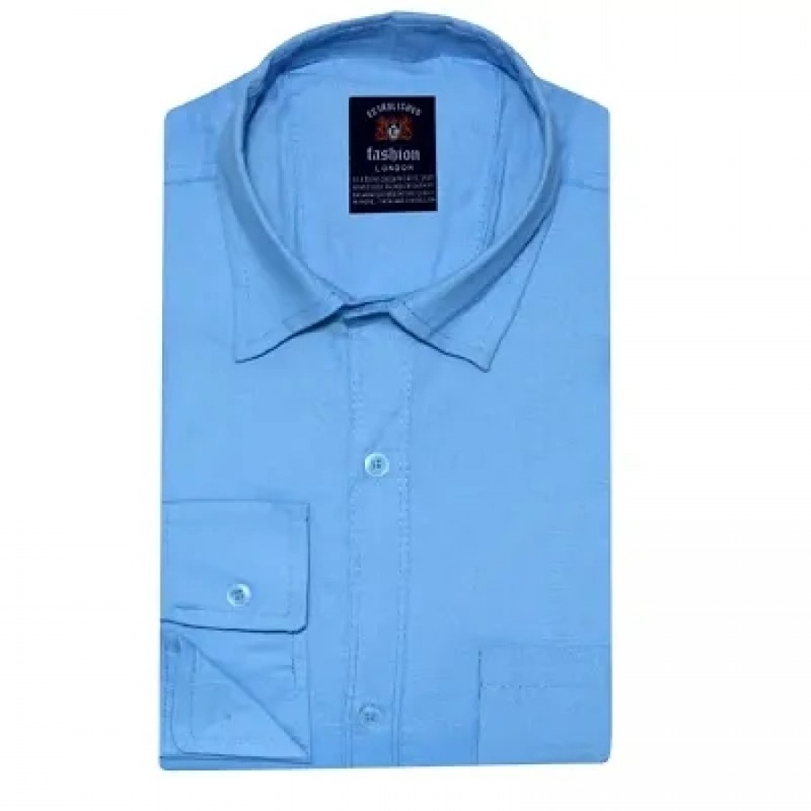 Men's Regular Fit Cotton Plain Casual Shirt