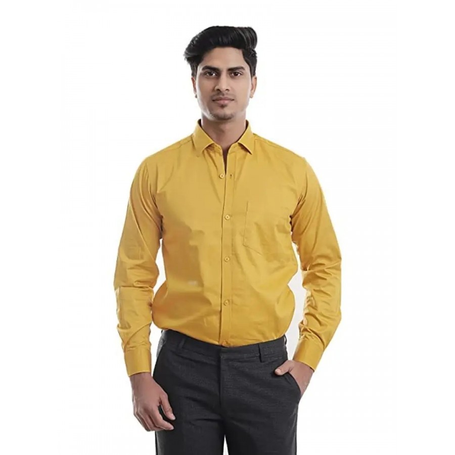 Men's Solid Regular Fit Cotton Casual Full Sleeves Shirt