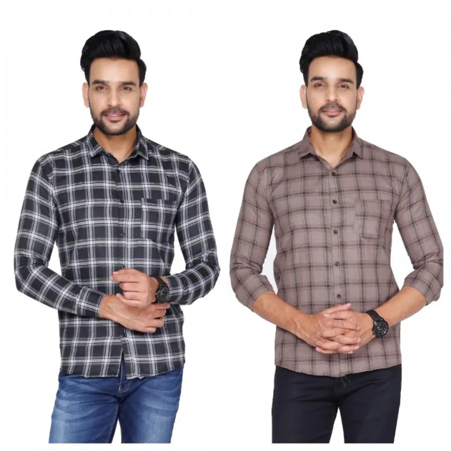 Mens check shirt combo 2pcs