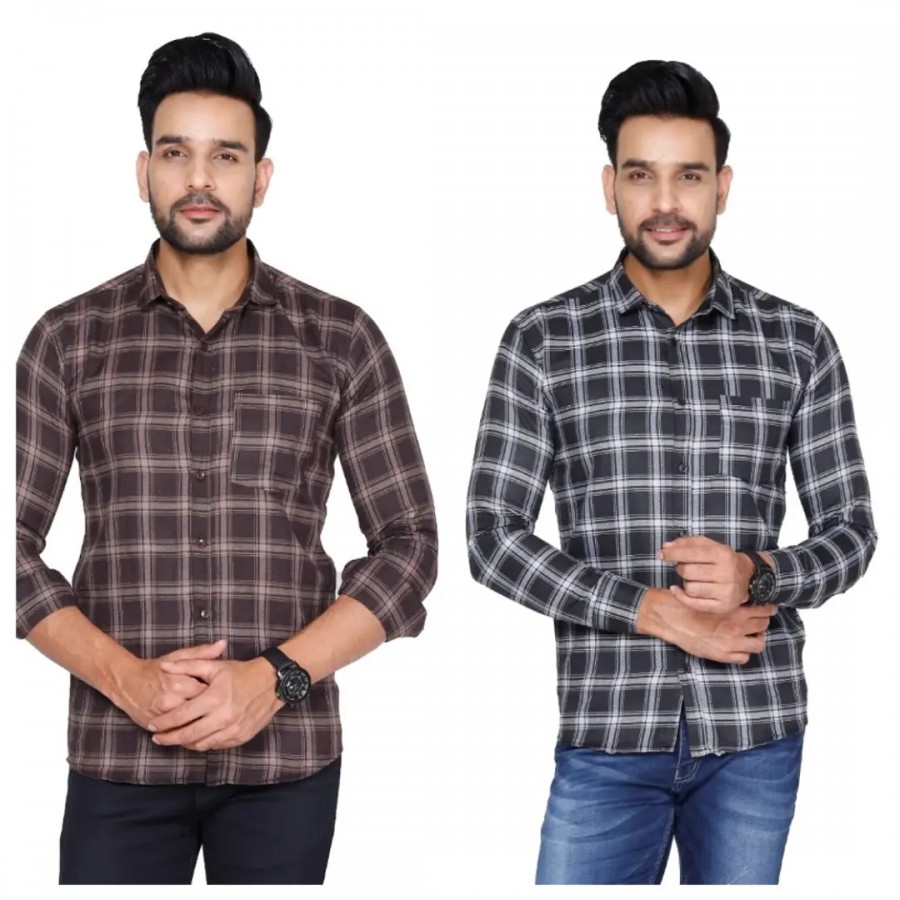 Mens check shirt combo 2pcs