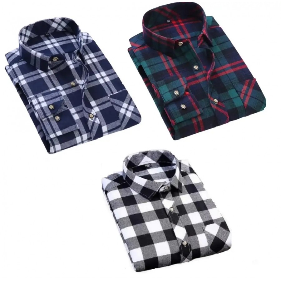 Multicoloured Cotton Blend Checked Casual Shirts For Men