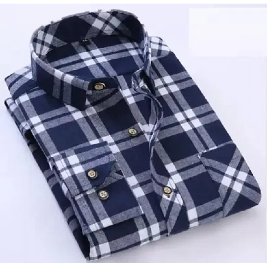 Multicoloured Cotton Blend Checked Casual Shirts For Men