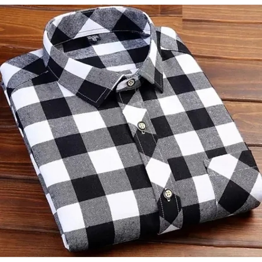 Multicoloured Cotton Blend Checked Casual Shirts For Men