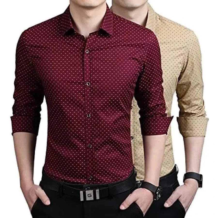 Multicoloured Cotton Printed Casual Shirts For Men