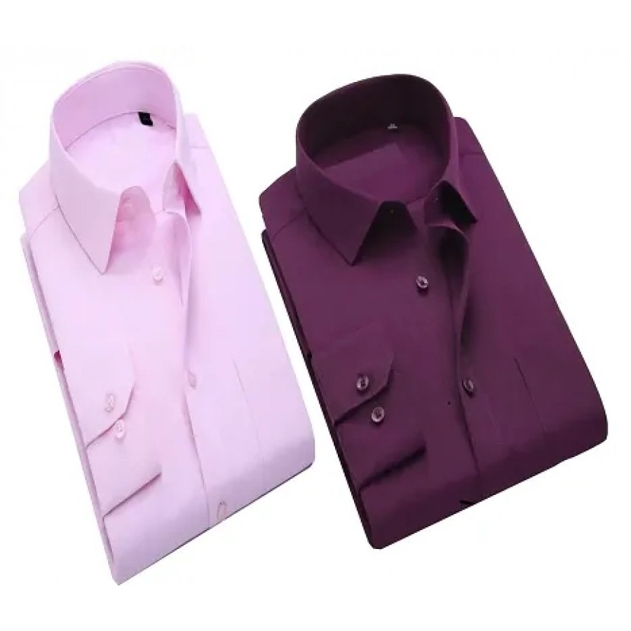 Multicoloured Cotton Solid Casual Shirts For Men