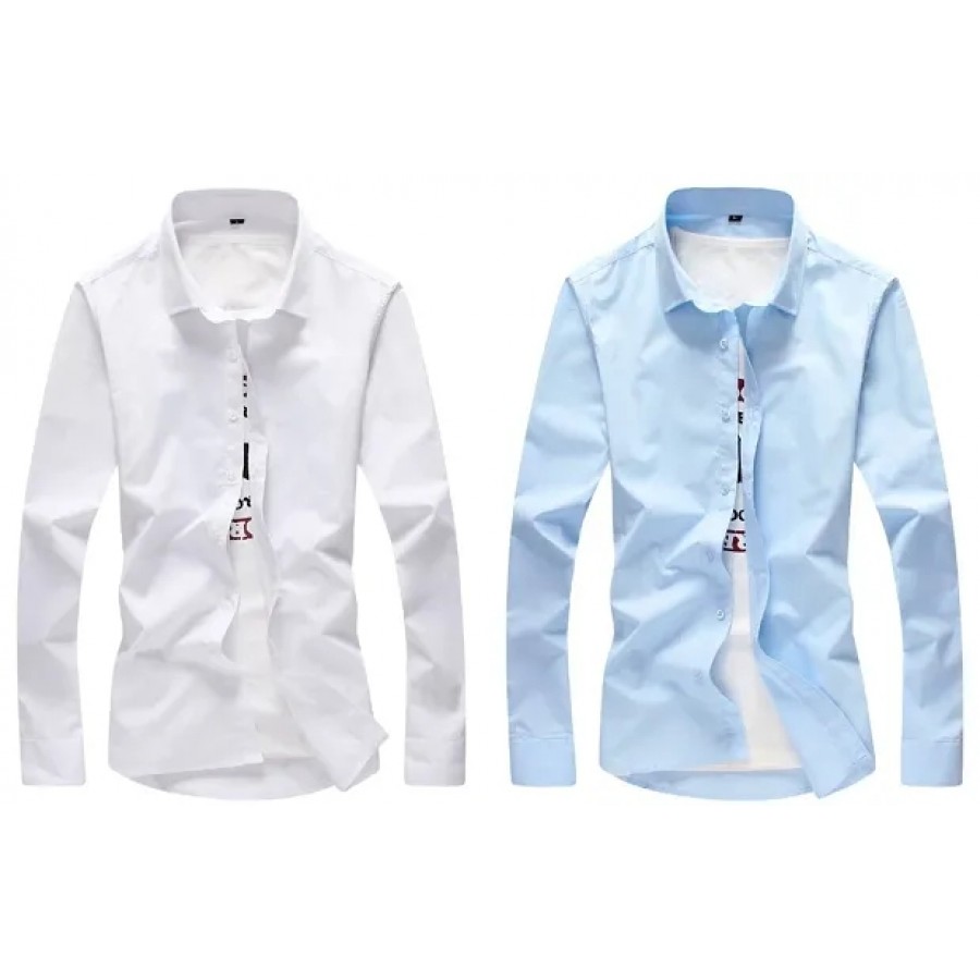 Multicoloured Cotton Solid Casual Shirts For Men