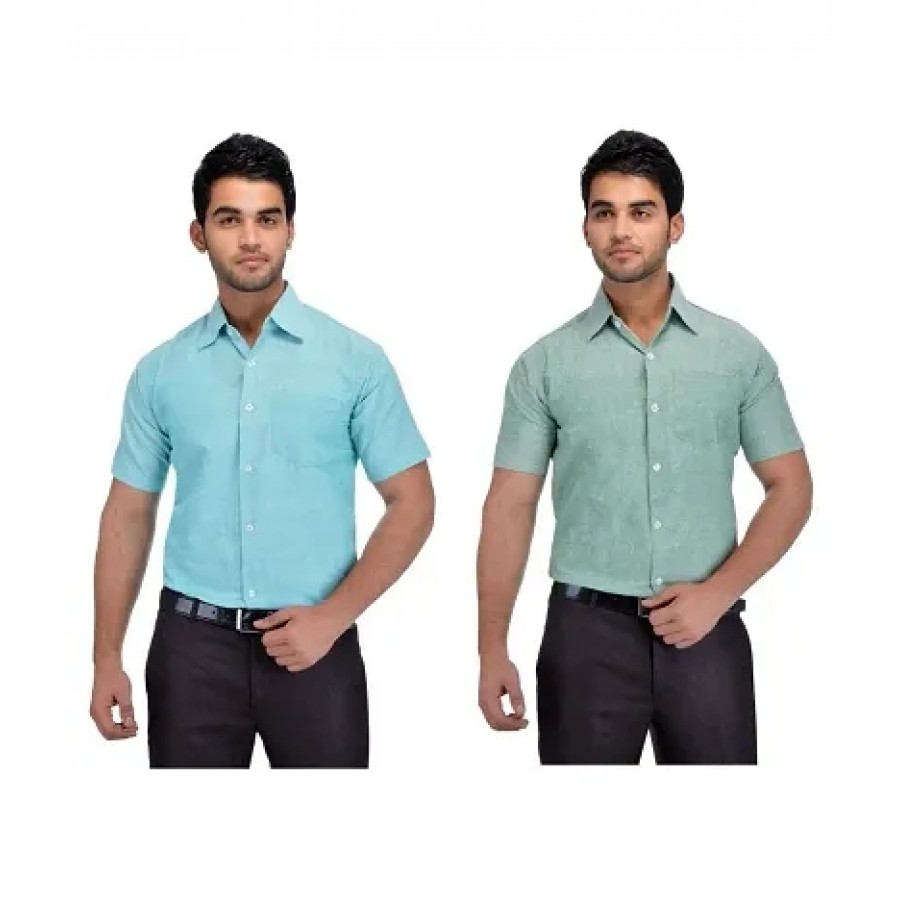 Multicoloured Cotton Solid Casual Shirts For Men