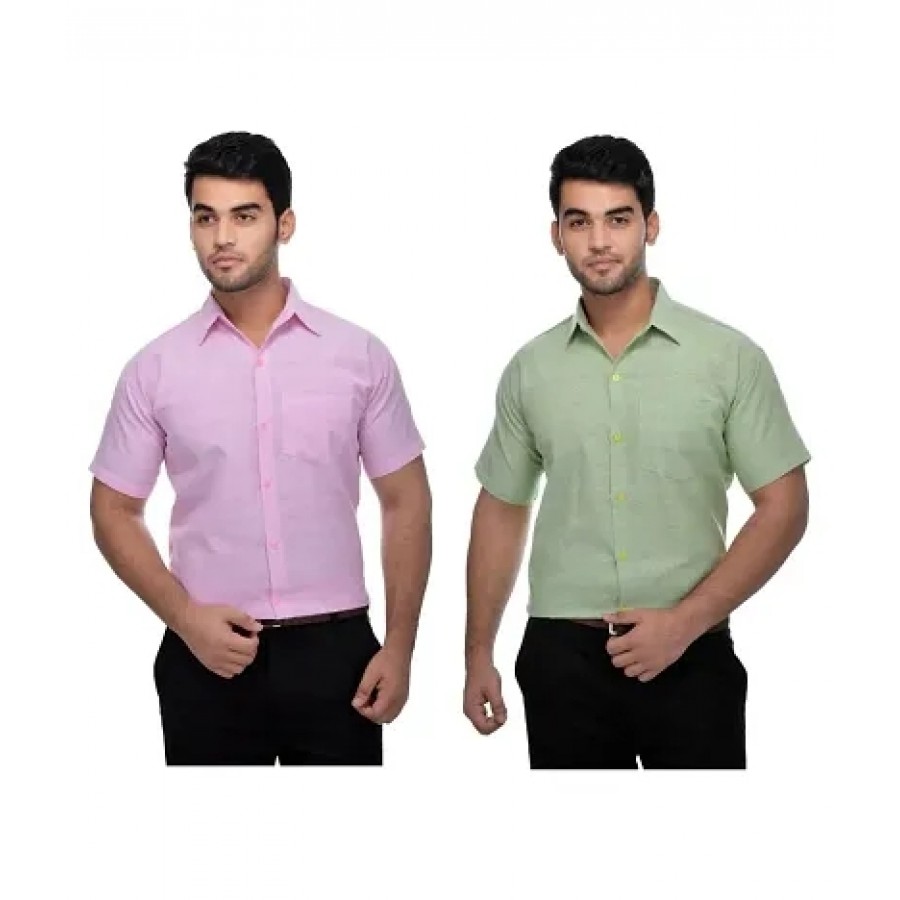 Multicoloured Cotton Solid Casual Shirts For Men