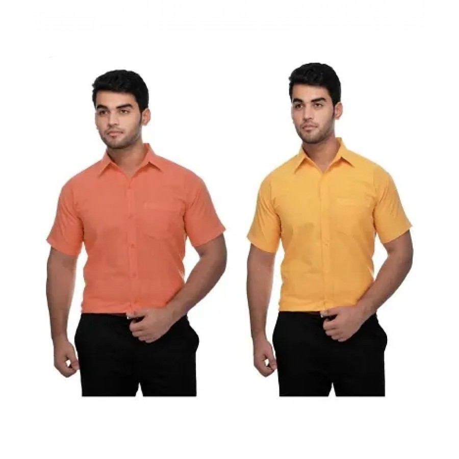 Multicoloured Cotton Solid Casual Shirts For Men