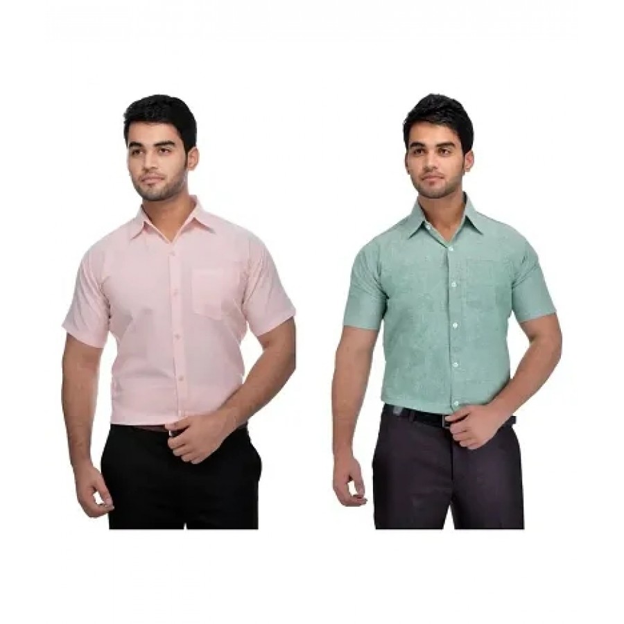 Multicoloured Cotton Solid Casual Shirts For Men