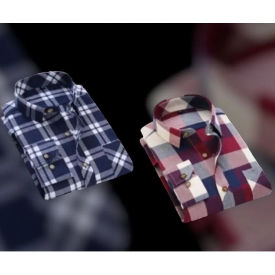 Multicoloured Cotton Blend Checked Casual Shirts For Men