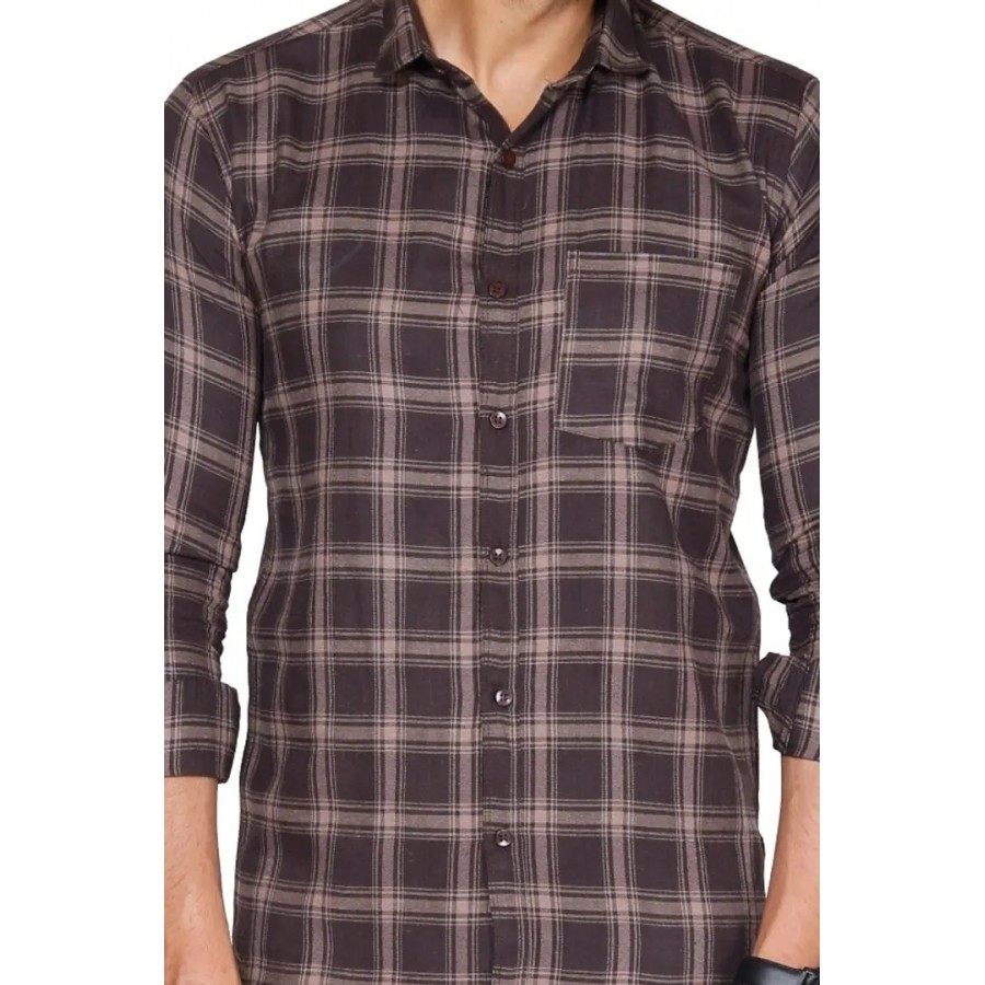 Multicoloured Cotton Checked Casual Shirts For Men