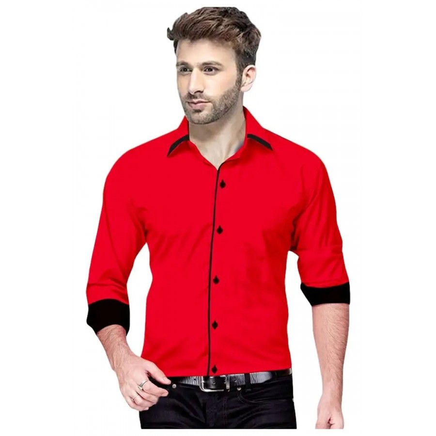 P  V Creations Men's Cotton Full Sleeves Casual Shirt (PV_1001P)