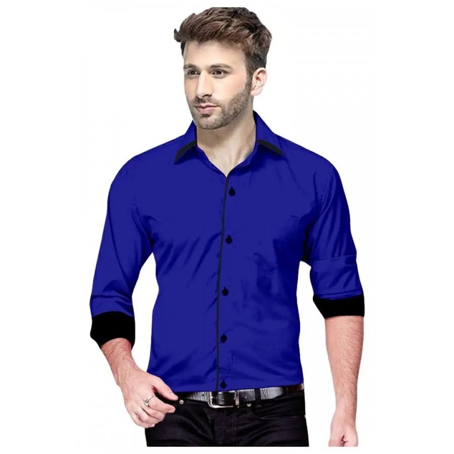 P  V Creations Men's Cotton Full Sleeves Casual Shirt (PV_1001P)