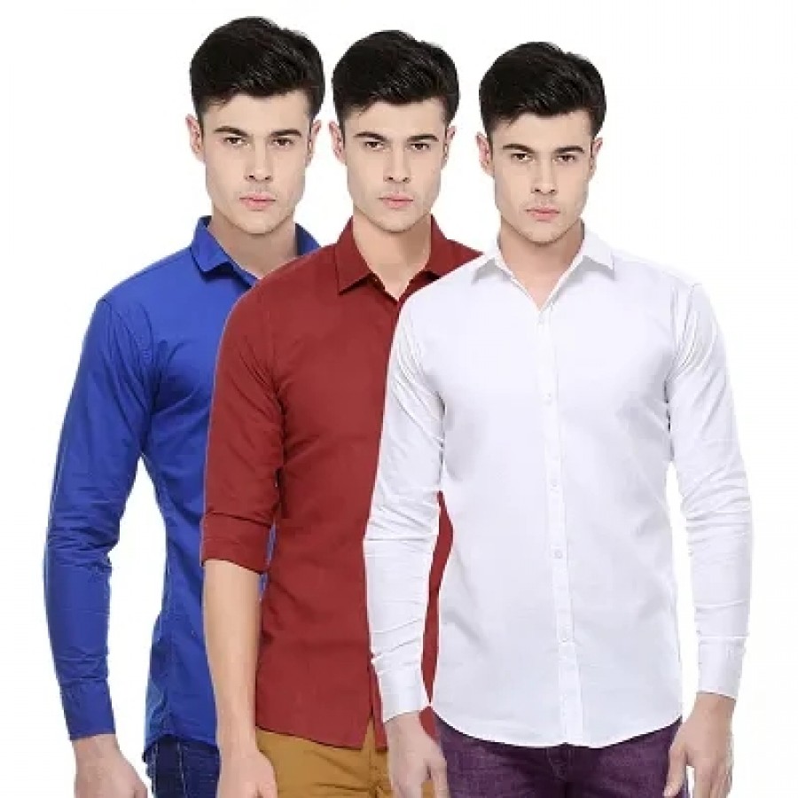 Pack Of 3 Cotton Shirts For Men