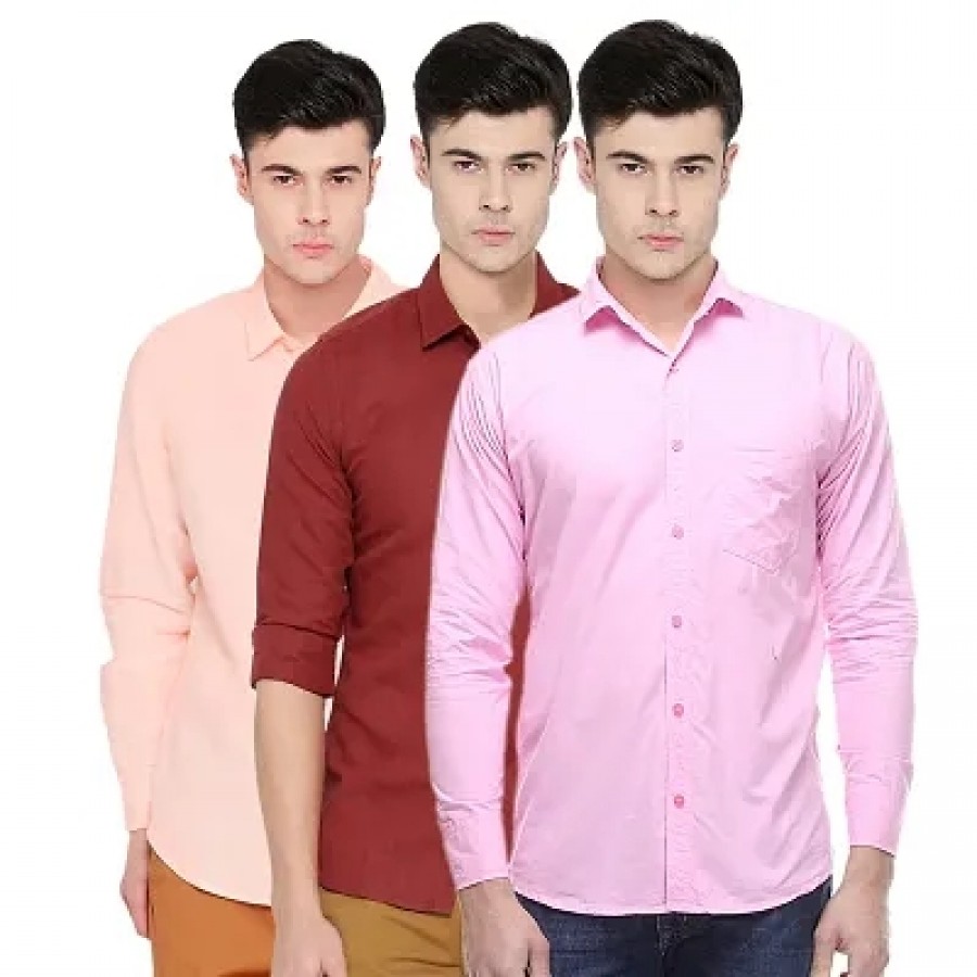 Pack Of 3 Cotton Shirts For Men