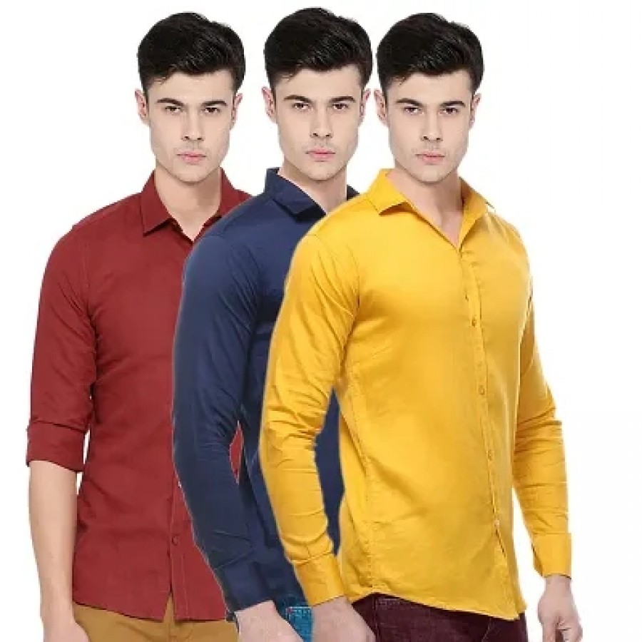 Pack Of 3 Cotton Shirts For Men