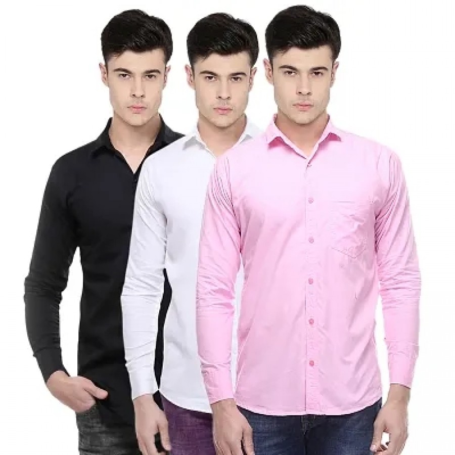 Pack Of 3 Cotton Shirts For Men