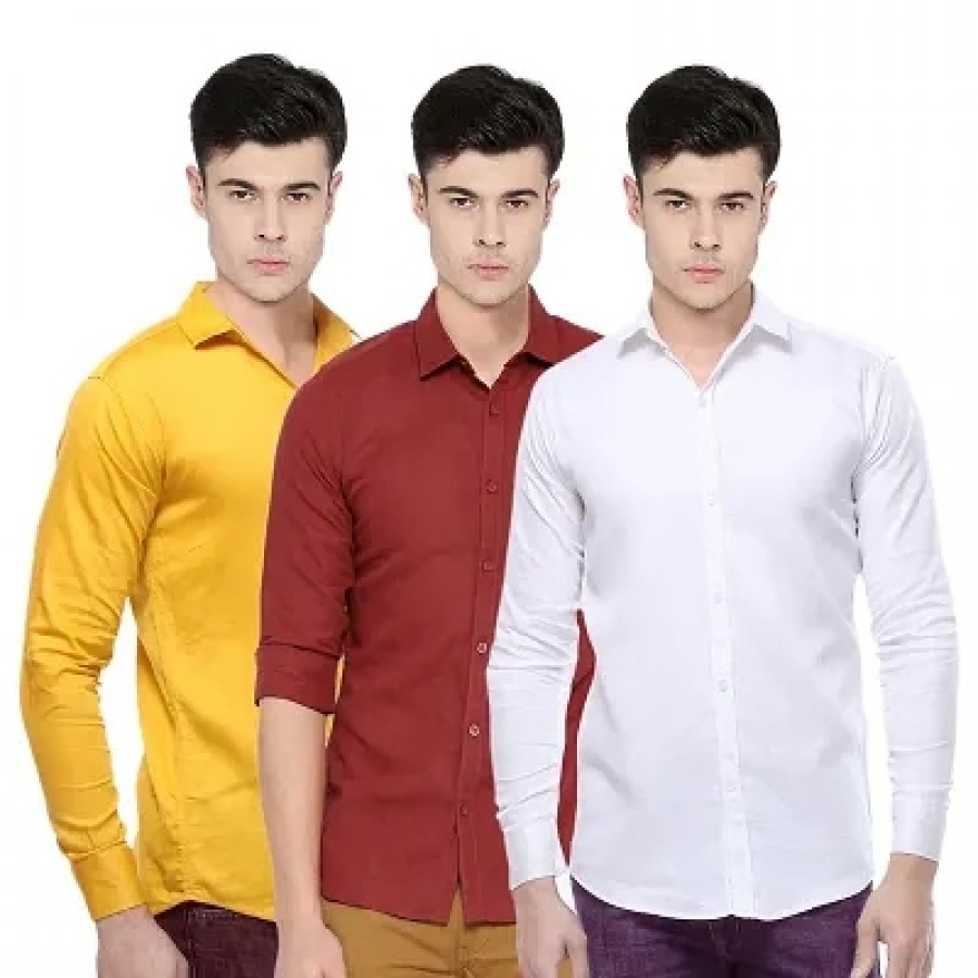 Pack Of 3 Cotton Shirts For Men