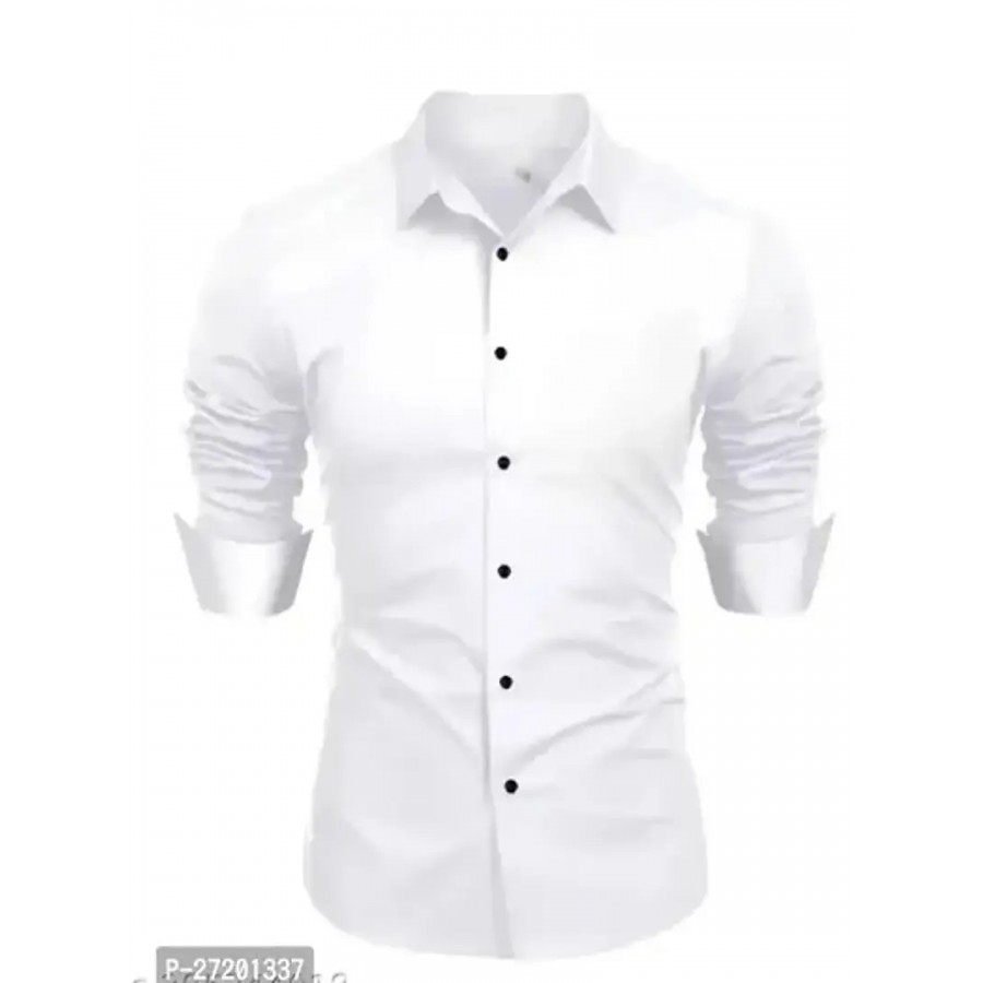 Plain Lyocell Shirt For Men - White