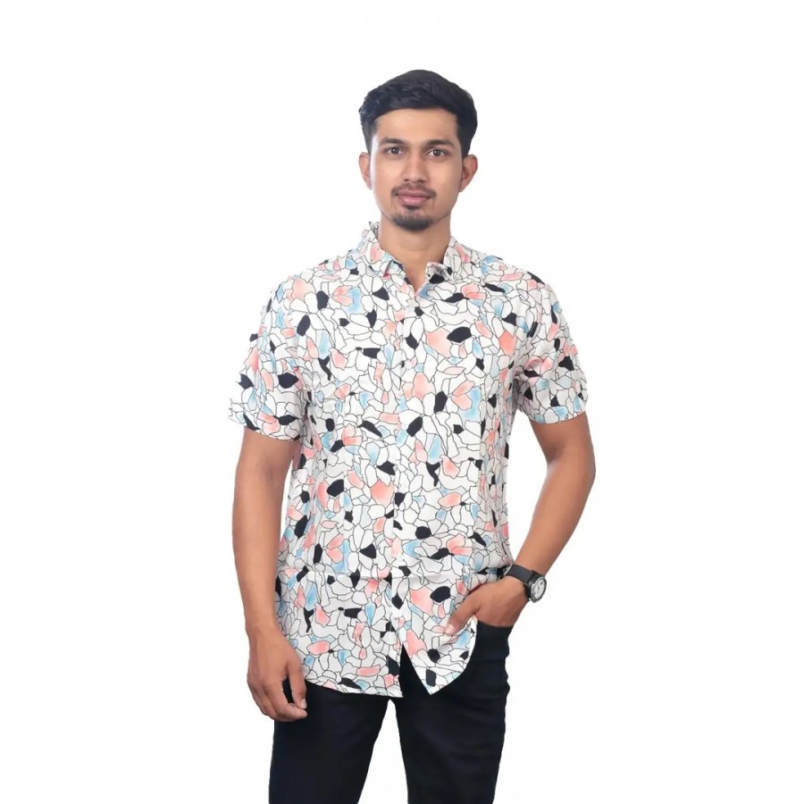 Rad prix Men Casual Multicolour Abstract Printed Cotton Shirt