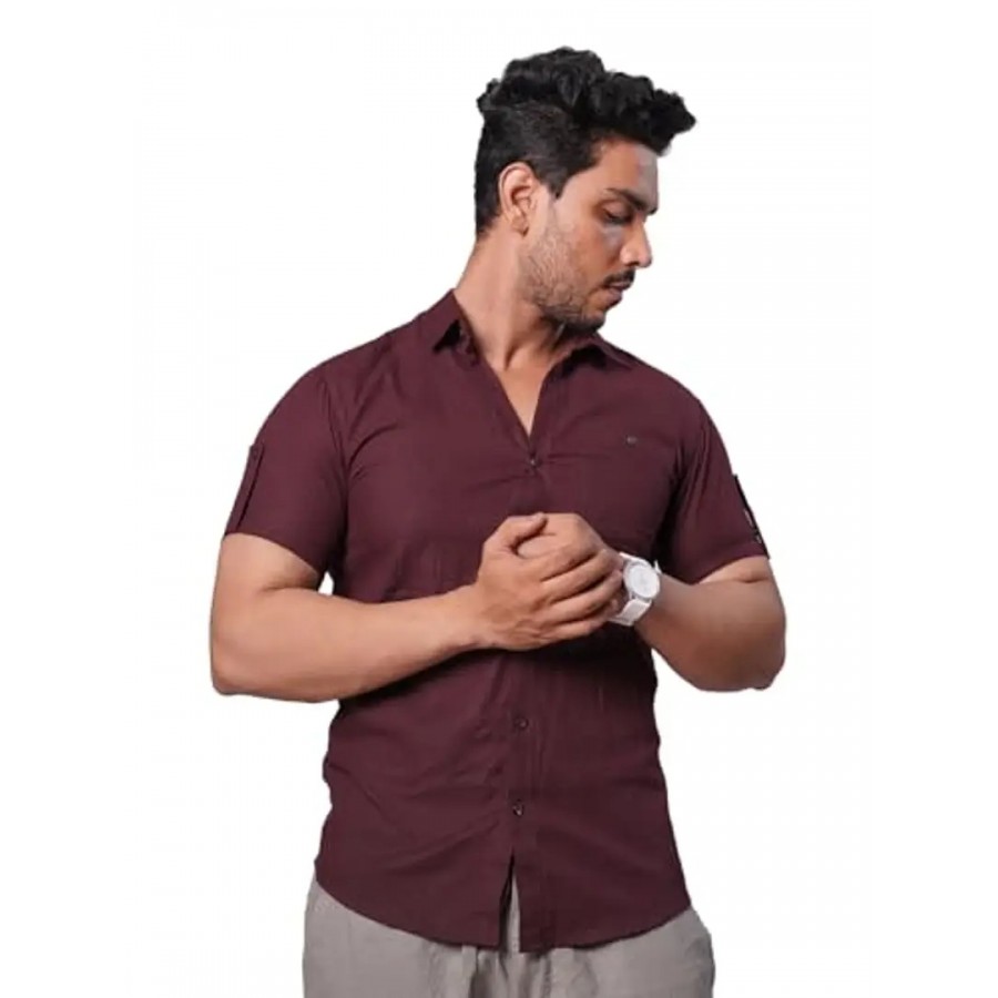 Rad prix Men Solid Maroon Pure Cotton Casual Shirt