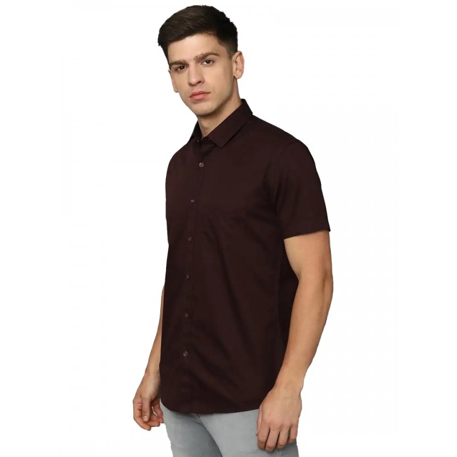 Rad prix Men Solid Maroon Smart Casual Cotton Shirt