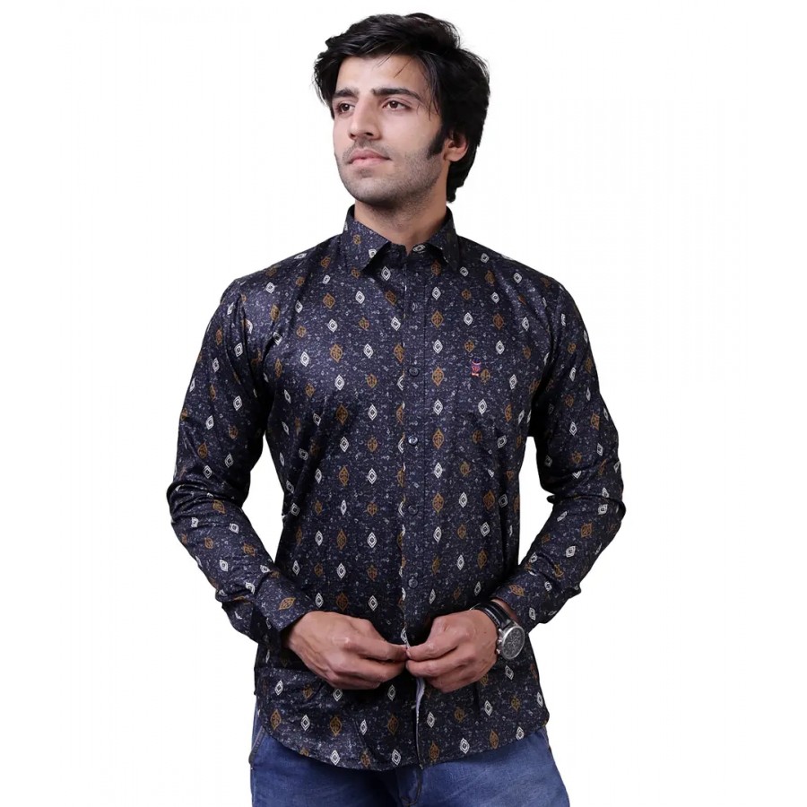 Reliable Black Cotton Blend Long Sleeves Casual Shirts For Men