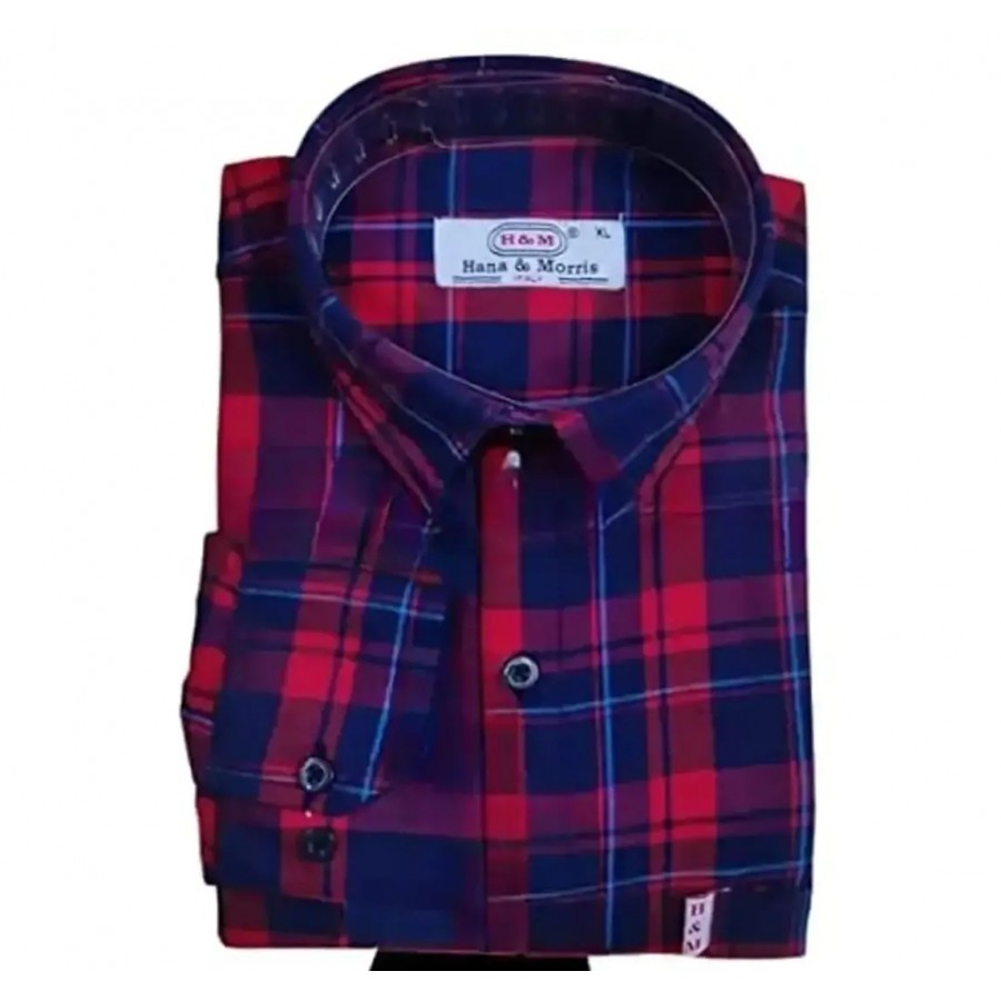 Reliable Blue Cotton Checked Long Sleeves Casual Shirts For Men