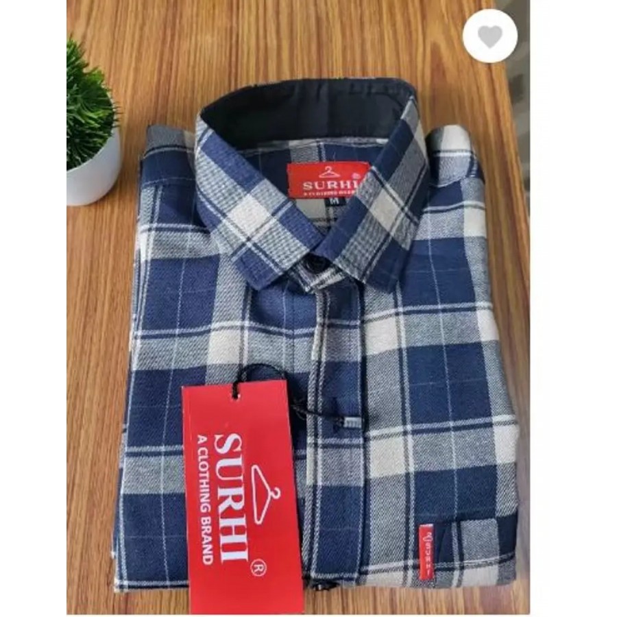 Reliable Blue Cotton Checked Long Sleeves Casual Shirts For Men