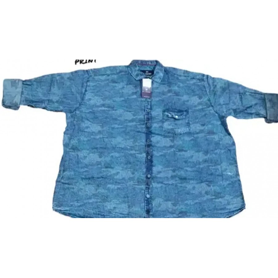 Reliable Blue Cotton Printed Long Sleeves Casual Shirts For Men