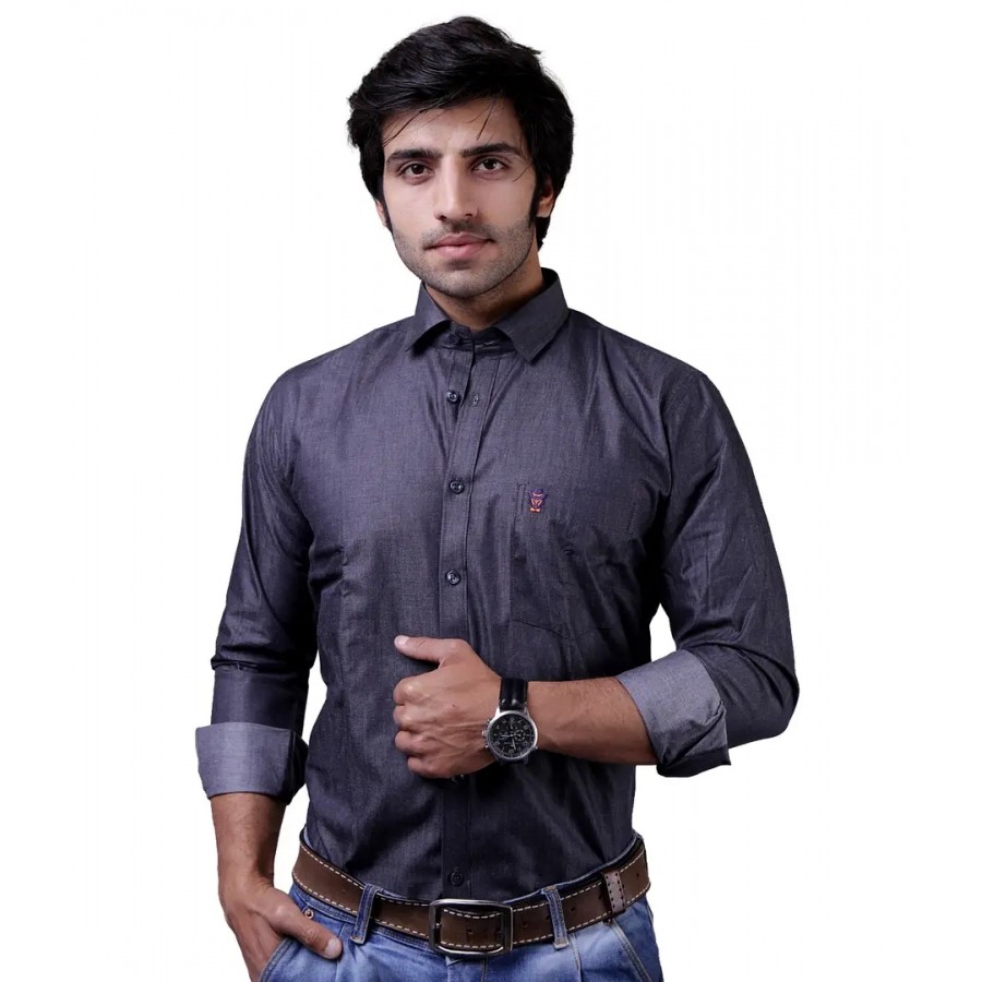 Reliable Brown Cotton Blend Long Sleeves Casual Shirts For Men