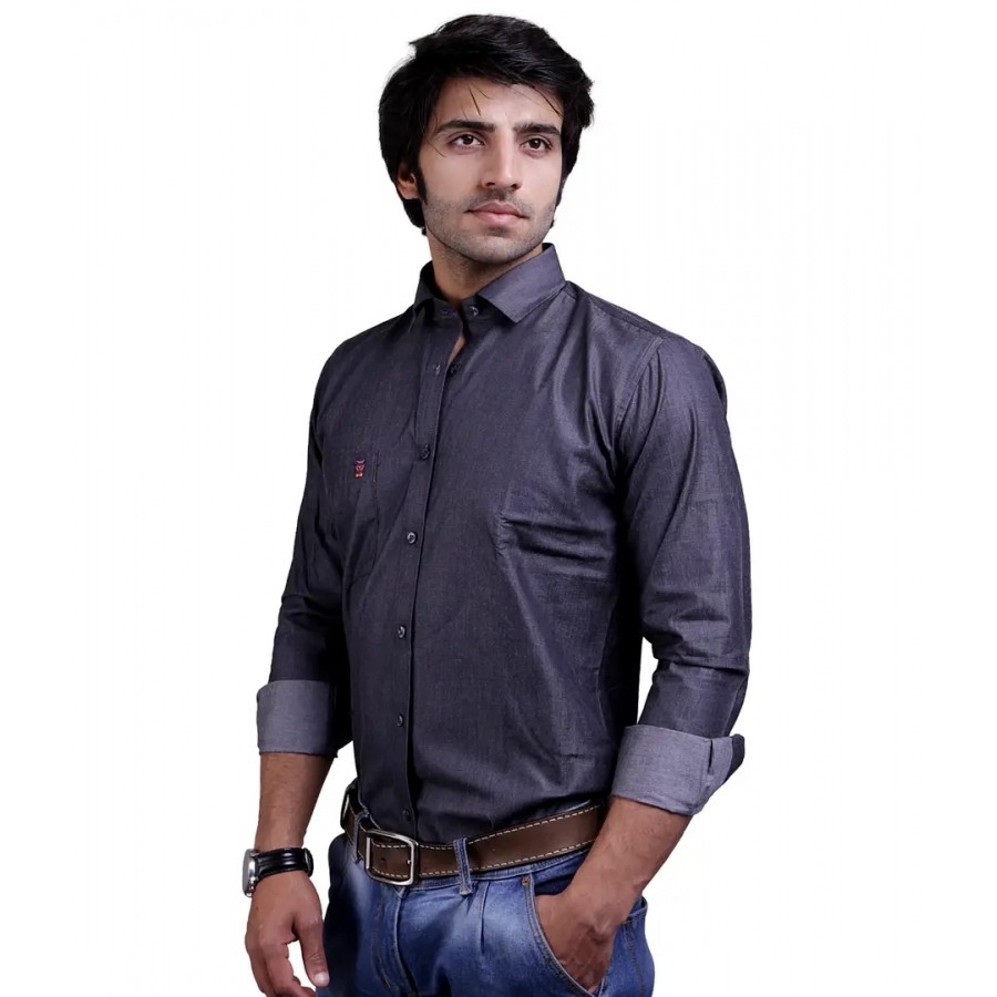 Reliable Brown Cotton Blend Long Sleeves Casual Shirts For Men