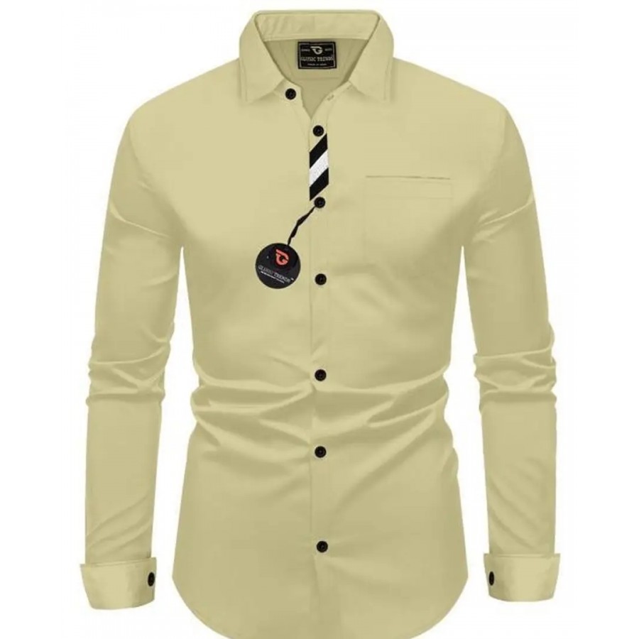 Reliable Cotton Self Pattern Long Sleeves Shirts For Men