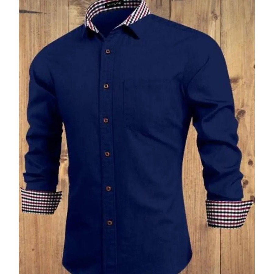 Reliable Cotton Self Pattern Long Sleeves Shirts For Men