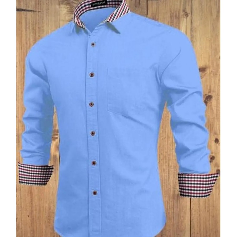 Reliable Cotton Self Pattern Long Sleeves Shirts For Men