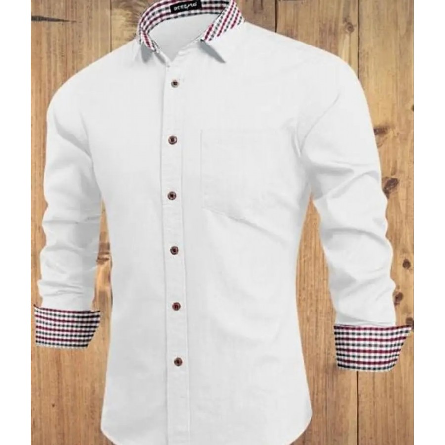 Reliable Cotton Self Pattern Long Sleeves Shirts For Men