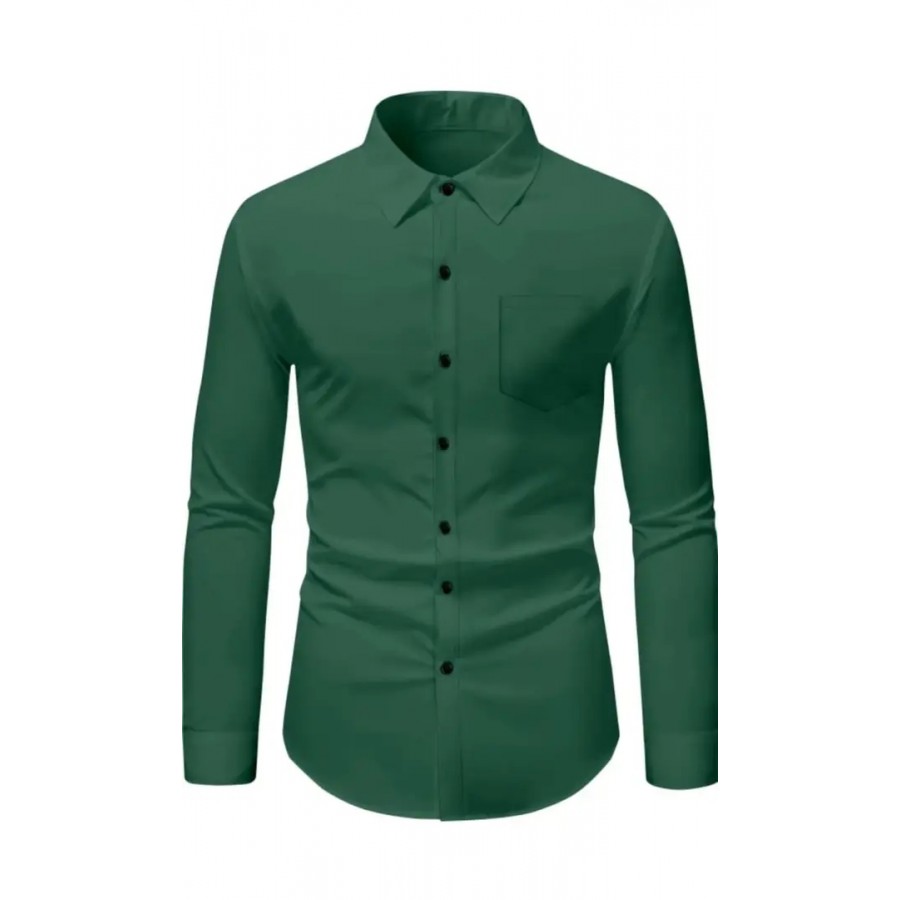 Reliable Cotton Solid Long Sleeves Casual Shirt For Men