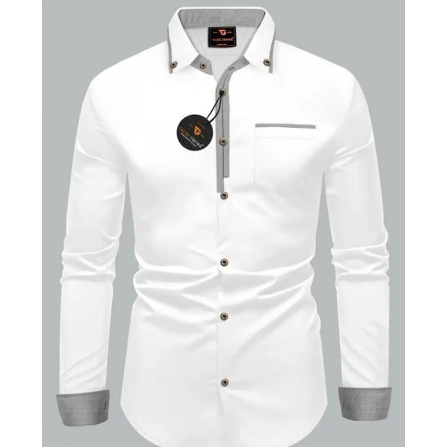 Reliable Cotton Solid Long Sleeves Shirts For Men