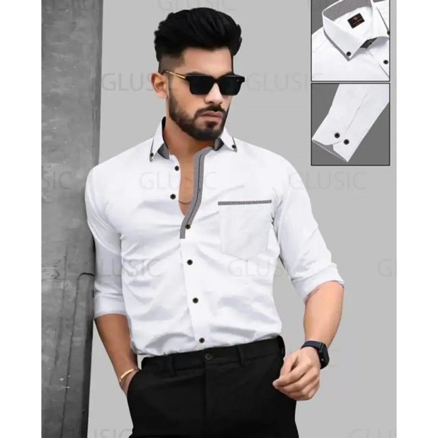 Reliable Cotton Solid Long Sleeves Shirts For Men