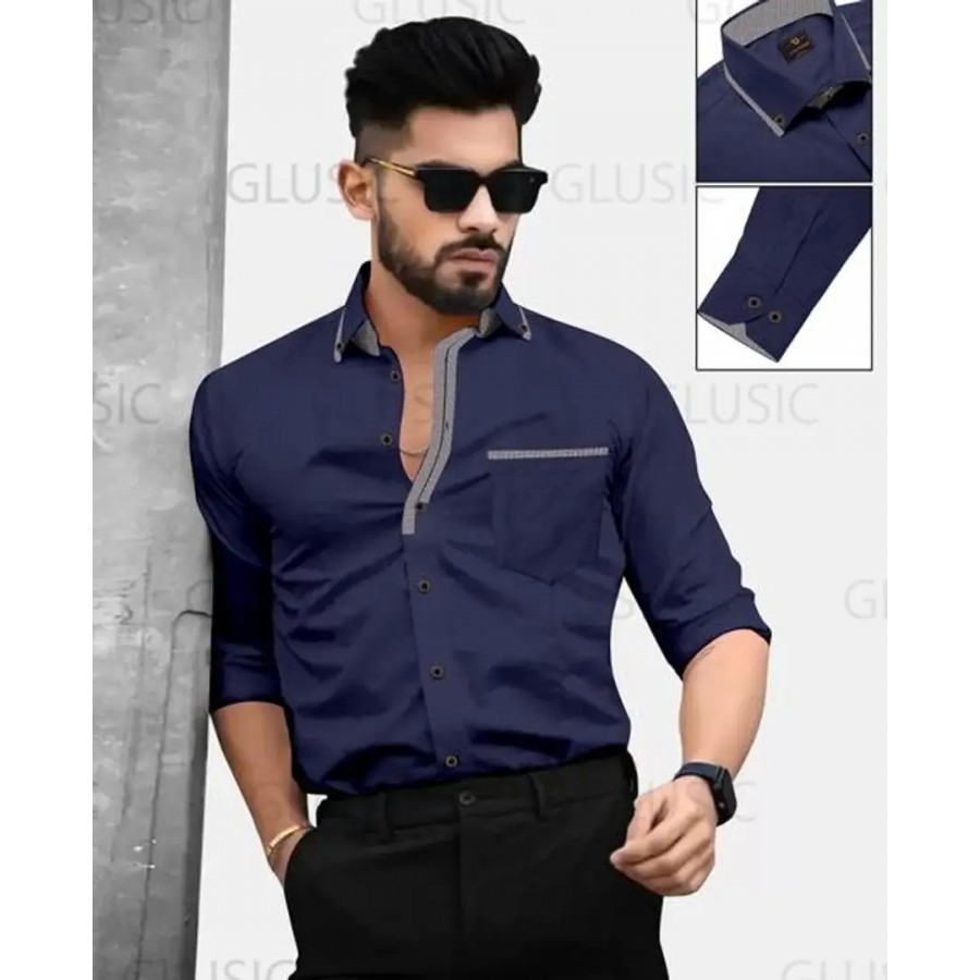 Reliable Cotton Solid Long Sleeves Shirts For Men