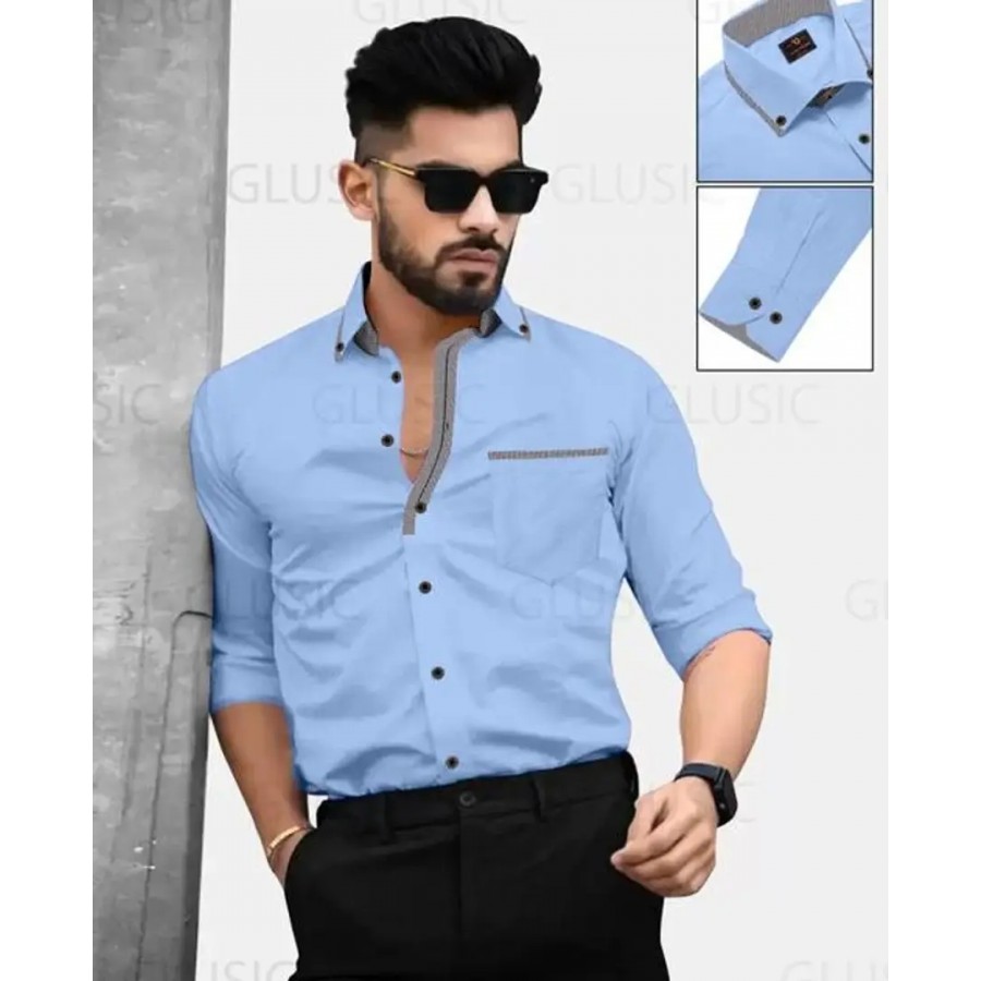 Reliable Cotton Solid Long Sleeves Shirts For Men