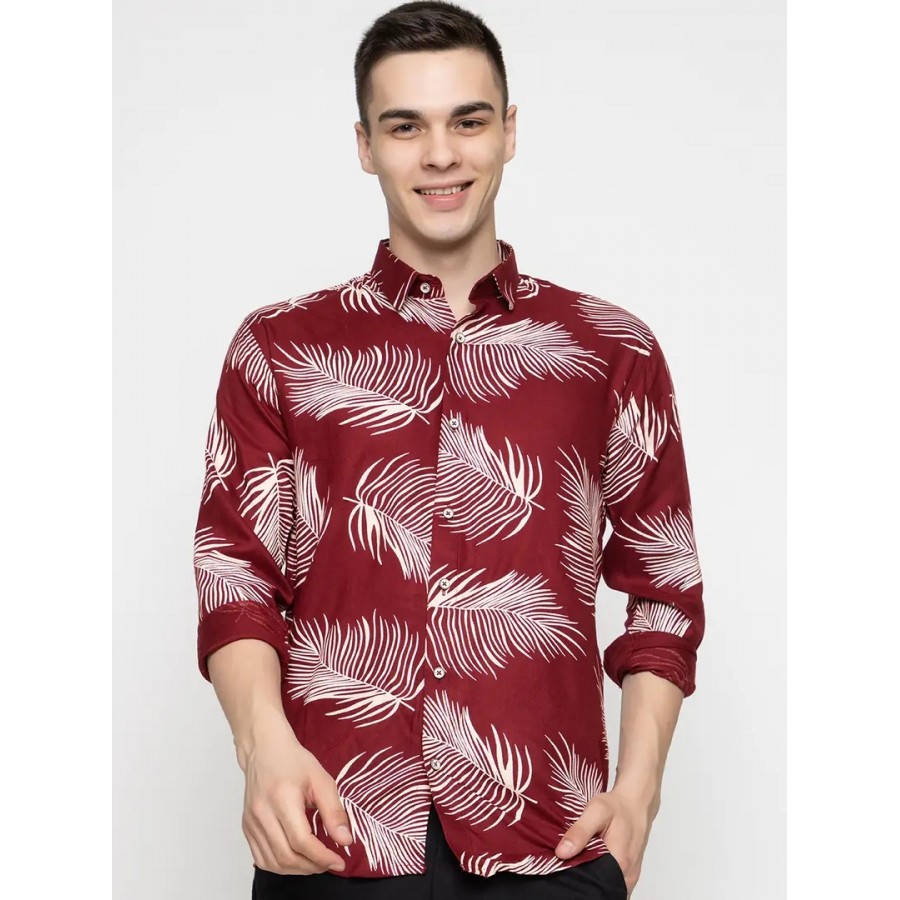 Reliable Maroon Cotton Long Sleeves Casual Shirt For Men