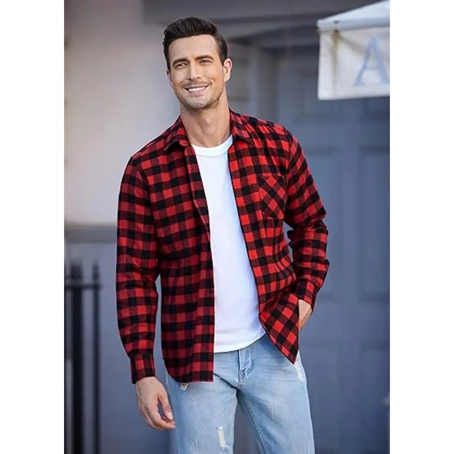 Reliable Multicoloured Cotton Checked Long Sleeves Casual Shirts For Men