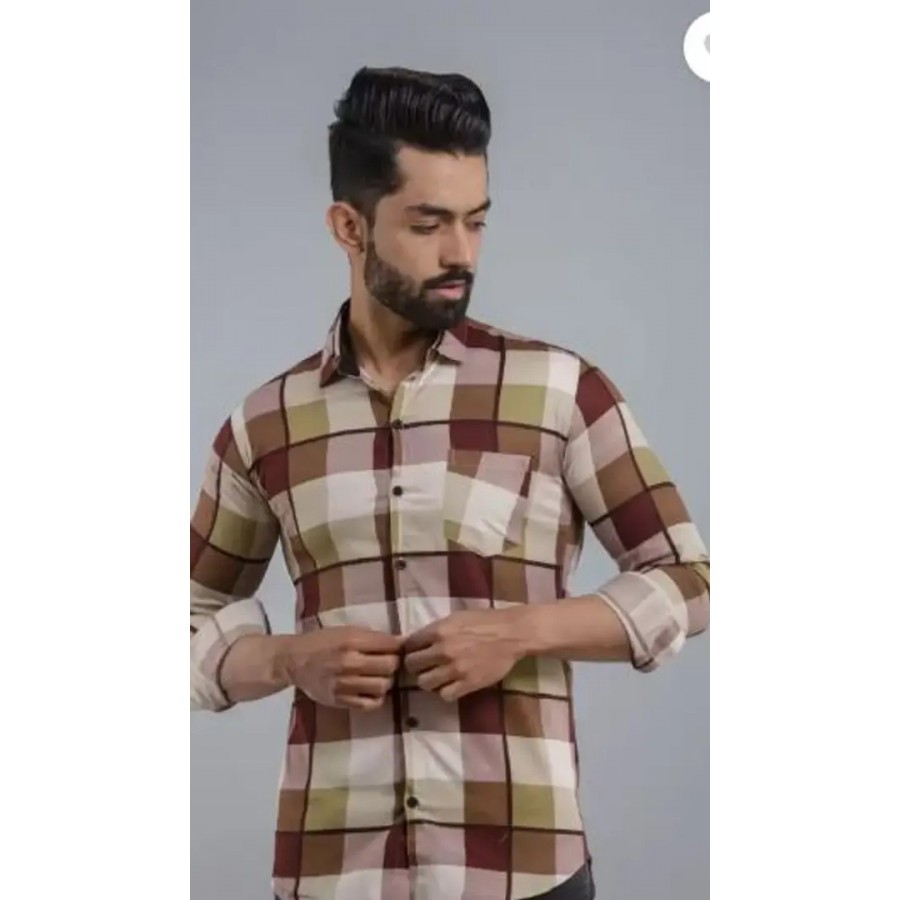 Reliable Multicoloured Cotton Checked Long Sleeves Casual Shirts For Men