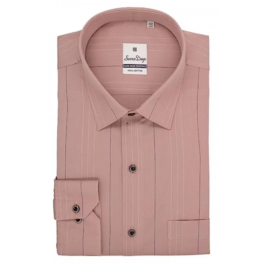 Reliable Pink Cotton Blend Long Sleeves Casual Shirt For Men