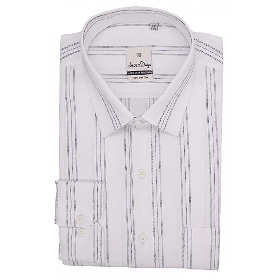 Reliable White Cotton Blend Long Sleeves Casual Shirt For Men