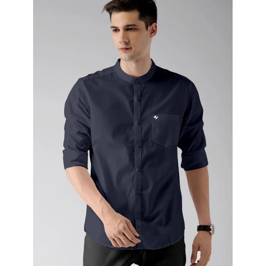 Reliable Black Cotton Solid Long Sleeves Casual Shirts For Men