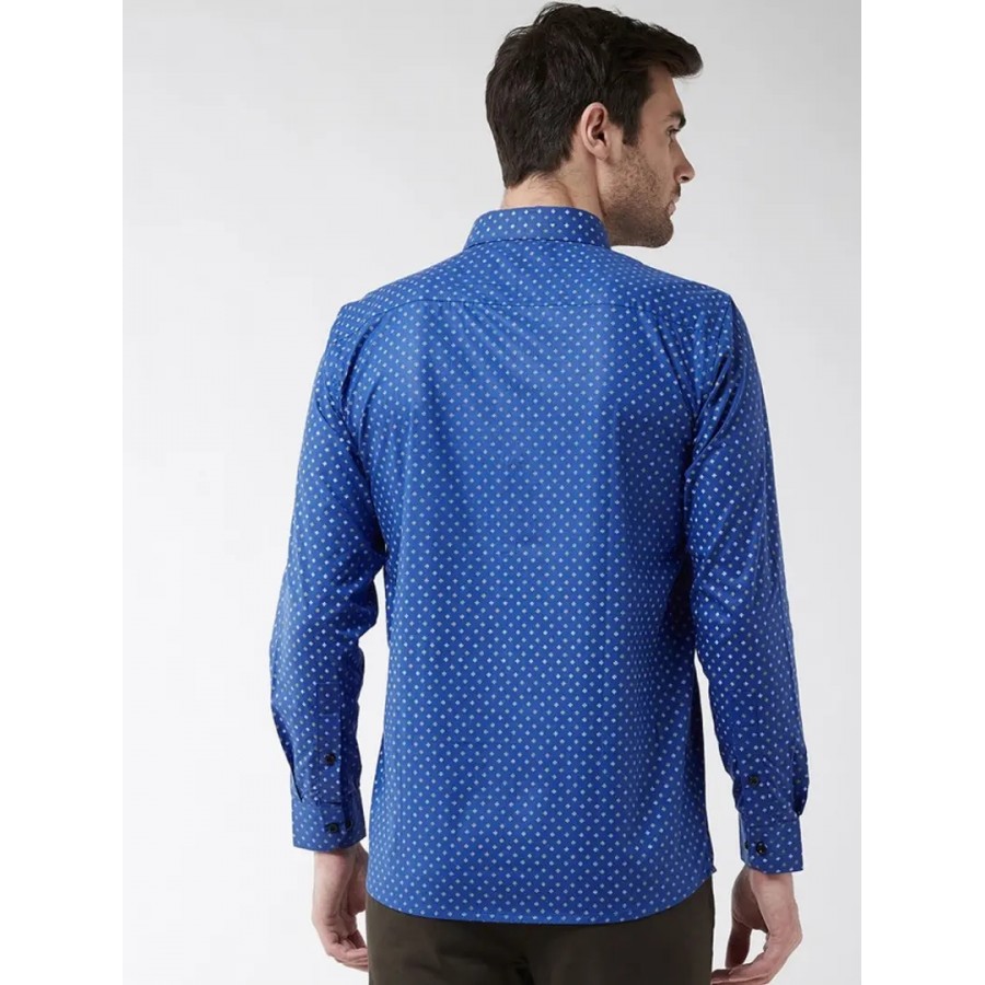 Reliable Blue Cotton Long Sleeves Casual Shirt For Men